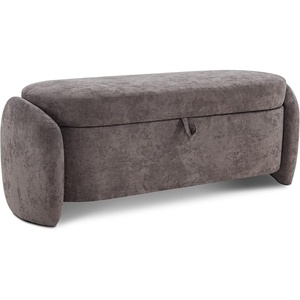 image:imageMCombo Linen Upholstered Ottoman with Hidden Storage Padded Footstool Bench with SoftClose Lid for Bedroom Entryway amp Living Room Dcor Model W713 Dark BlueGrey