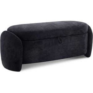 image:imageMCombo Linen Upholstered Ottoman with Hidden Storage Padded Footstool Bench with SoftClose Lid for Bedroom Entryway amp Living Room Dcor Model W713 Dark BlueDark Blue