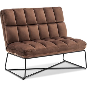 image:imageMCombo Loveseat Sofa Couch MidCentury Velvet Armless Settee 2Seater Upholstered Bench for Living Room Bedroom 4018 2 Sets BrownBrown