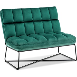 image:imageMCombo Loveseat Sofa Couch MidCentury Velvet Armless Settee 2Seater Upholstered Bench for Living Room Bedroom 4018 2 Sets BrownDark Green