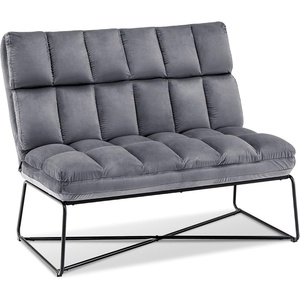 image:imageMCombo Loveseat Sofa Couch MidCentury Velvet Armless Settee 2Seater Upholstered Bench for Living Room Bedroom 4018 2 Sets BrownDark Grey