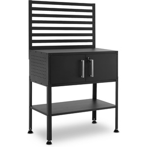 image:imageMCombo Metal Workbench for Garage Adjustable Worktable with Storage Cabinet for Home Office Basements Bench81 Black