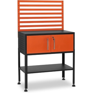 image:imageMCombo Metal Workbench for Garage Adjustable Worktable with Storage Cabinet for Home Office Basements Bench81 Orange