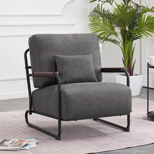 image:imageMCombo Modern Accent Chairs Upholstered Reading Chair Wooden Armrests Guest Chair for Living Room Bedroom Office HQ102 1 SaddleGrey