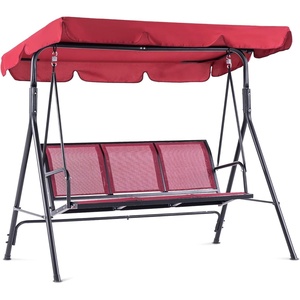 image:imageMCombo Outdoor Patio Canopy Swing Chair 3Person Steel Frame Textilence Seats Swing Glider 4507 BurgundyBurgundy