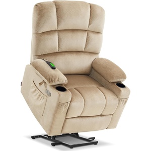 image:imageMCombo Oversized Dual Motor Power Lift Recliner Chair Sofa with Massage and Heat for Big Elderly People Infinite Position USB Ports Fabric R7688 Navy Blue LargeOversizeBeige