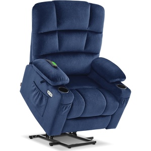 image:imageMCombo Oversized Dual Motor Power Lift Recliner Chair Sofa with Massage and Heat for Big Elderly People Infinite Position USB Ports Fabric R7688 Navy Blue LargeOversizeNavy Blue