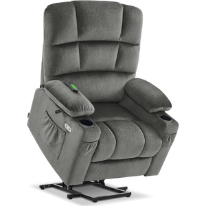 image:imageMCombo Oversized Dual Motor Power Lift Recliner Chair Sofa with Massage and Heat for Big Elderly People Infinite Position USB Ports Fabric R7688 Navy Blue LargeOversizeGrey