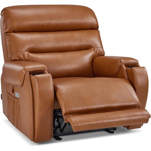 image:imageMCombo Oversized Power Recliner Chair with Adjustable Headrest for Big and Tall Zero Gravity Recliner with Heat and Massage USB amp Type C Ports Cup Holders for Living Room 6186 Cream WhiteOrange