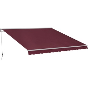 image:imageMCombo Patio Awning 10x8 Feet Sunshade Canopy with HalfCassette for Manual Retractable Awnings 4679 BeigeBurgundy