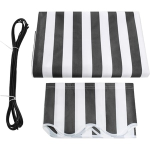 image:imageMCombo Patio Awning 111x95 Feet Fabric Replacement Sunshade Canopy for Retractable Awnings 111x95 ft BurgundyGrey with White Stripes