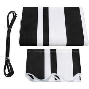 image:imageMCombo Patio Awning 111x95 Feet Fabric Replacement Sunshade Canopy for Retractable Awnings 111x95 ft BurgundyWhite with Black Stripes