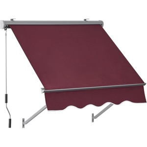 image:imageMCombo Patio Window Awnings 63 with Aluminum Frame Fully Assembled Manual Retractable Sunshade Canopy for Windows amp Doors Dark Grey 63Burgundy