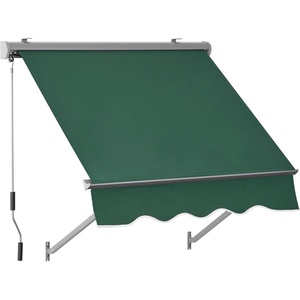image:imageMCombo Patio Window Awnings 63 with Aluminum Frame Fully Assembled Manual Retractable Sunshade Canopy for Windows amp Doors Dark Grey 63Dark Green