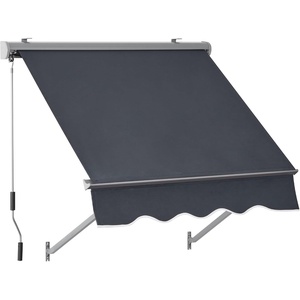 image:imageMCombo Patio Window Awnings 63 with Aluminum Frame Fully Assembled Manual Retractable Sunshade Canopy for Windows amp Doors Dark Grey 63Dark Grey