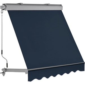 image:imageMCombo Patio Window Awnings Fully Assembled Manual Retractable Sunshade Canopy for Windows Dark Blue 5  8 ftDark Blue
