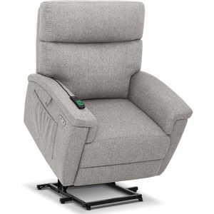 image:imageMCombo Power Lift Recliner Chair with Massage and Dual Heating Adjustable Headrest Extended Footrest for Elderly People Fabric R7605 Dark GreyMist Grey