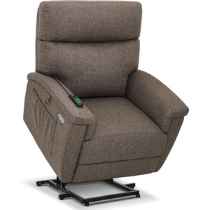 image:imageMCombo Power Lift Recliner Chair with Massage and Dual Heating Adjustable Headrest Extended Footrest for Elderly People Fabric R7605 Dark GreyMocha