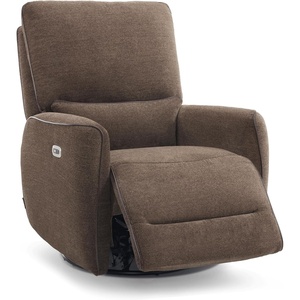 image:imageMCombo Power Swivel Glider Rocker Recliner Chair Electric Swivel Rocker Recliner with USB Charging Ports for Living Room and Nursery Fabric 6922 GreyBrown