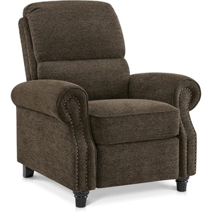 image:imageMCombo Pushback Recliner Chair Chenille Upholstered Accent Chairs Adjustable Reclining Sofa with Easy Lounge for Living Room Office 4865 GreyBrown
