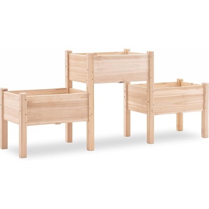 image:imageMCombo Raised Garden Bed 3 Tier Outdoor Wood Elevated Planter Box Kit Raised Garden Boxes for Vegetables Herb and Flowers 72 x 177 x 315 Inches 0908 NaturalNatural