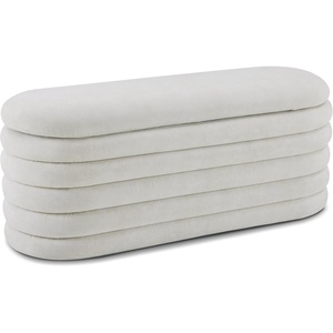 image:imageMCombo Storage Ottoman Bench Upholstered Fabric End of Bed Bench with Storage Footstool for Bedroom Living Room Entryway W495 GreyCream White