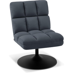 image:imageMCombo Swivel Accent Chairs Upholstered Armless Chair with Buttonless Stitch Modern Leisure Chairs for Living Room Bedroom 4380 Dark Grey