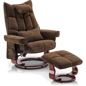 image:imageMCombo Swivel Recliner with Ottoman TV Chair Sets with Vibration Massage Ideal for Small Space Living Room amp Bedroom 4188 BlueBrown