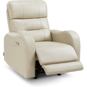 image:imageMCombo Triple Motor Power Rocker Recliner with Adjustable Headrest FSC Certified Oversized Leather Recliner Chair for Living Room Nursery Infinite Position USB amp TypeC 6277 Navy BlueCream White