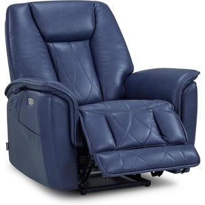 image:imageMCombo Triple Motors Lay Flat Recliner for Adults Oversized Leather Recliner Chair with Power Headrest Infinite Position USB amp TypeC Charging Ports HTS526 Saddle BrownBlue