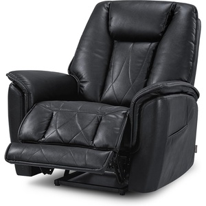 image:imageMCombo Triple Motors Lay Flat Recliner for Adults Oversized Leather Recliner Chair with Power Headrest Infinite Position USB amp TypeC Charging Ports HTS526 BlueBlack
