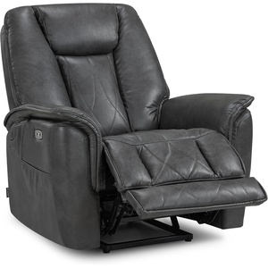 image:imageMCombo Triple Motors Lay Flat Recliner for Adults Oversized Leather Recliner Chair with Power Headrest Infinite Position USB amp TypeC Charging Ports HTS526 Saddle BrownGrey