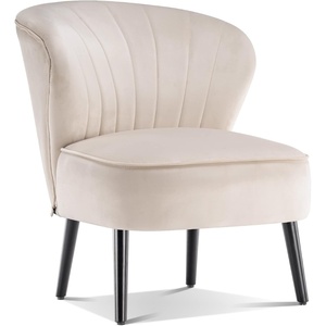 image:imageMCombo Velvet Accent Chair Tufted Club Chairs Upholstered Side Chair with Legs Vanity Chair for Living Room Bedroom 4720 2 Cream WhiteCream White