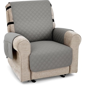 image:imageMCombo Waterproof Recliner Chair Cover Non Slip Recliner Cover with Pockets Furniture Protector Washable Recliner Slipcovers for Pets Kids Light Grey 3 SeatLight Grey