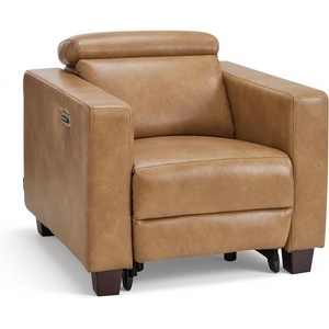 image:imageMCombo Zero Wall Hugger Power Recliner Chair for Adult HL128 Ginger  Power Headrest USB A amp C Charge Ports Small Spaces Solid Wood Legs Breathable Faux LeatherToast
