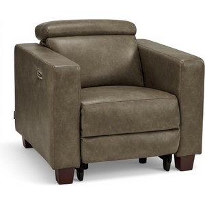 image:imageMCombo Zero Wall Hugger Power Recliner Chair for Adult HL128 Ginger  Power Headrest USB A amp C Charge Ports Small Spaces Solid Wood Legs Breathable Faux LeatherGrey