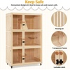 image:imageLovupet Large Wooden Cat House Villa Luxury Triple Cat Condo with Scratching Pad Openable Cover and Wheels Kitten Cage Indoor CT32