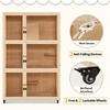 image:imageLovupet Large Wooden Cat House Villa Luxury Triple Cat Condo with Scratching Pad Openable Cover and Wheels Kitten Cage Indoor CT32