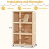 image:imageLovupet Large Wooden Cat House Villa Luxury Triple Cat Condo with Scratching Pad Openable Cover and Wheels Kitten Cage Indoor CT32