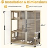 image:imageLovupet Wooden Cat House with Scratching Posts Luxury Large Cat Condo with Lockable Wheels Indoor Kitten Cage with Escape Door GC11