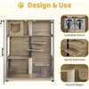 image:imageLovupet Wooden Cat House with Scratching Posts Luxury Large Cat Condo with Lockable Wheels Indoor Kitten Cage with Escape Door GC11