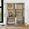 image:imageLovupet Wooden Cat House with Scratching Posts Luxury Large Cat Condo with Lockable Wheels Indoor Kitten Cage with Escape Door GC11