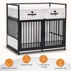 image:imageMCombo 30 Furniture Style Dog Crate Wooden Pet Crate End Table Double Doors Kennel with Storage Drawers 0649 WhiteWhite