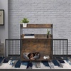 image:imageMCombo 34 Furniture Style Dog Crate with Storage Shelves Heavy Duty Wooden Dog Cage End Table Triple Doors Pet House Indoor 1368 WhiteBrown