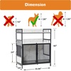 image:imageMCombo 34 Furniture Style Dog Crate with Storage Shelves Heavy Duty Wooden Dog Cage End Table Triple Doors Pet House Indoor 1368 WhiteWhite