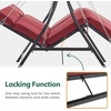 image:imageMCombo 3Seat Convertible Porch Swing for Various Postures Reclining Outdoor Swing Chair with Chain Armrest Patio Glider Chair with Thickened Cushions for Backyard Garden Dark GrayBurgundy