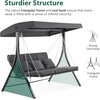 image:imageMCombo 3Seat Convertible Porch Swing for Various Postures Reclining Outdoor Swing Chair with Chain Armrest Patio Glider Chair with Thickened Cushions for Backyard Garden Dark GrayDark Gray