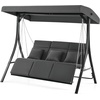 image:imageMCombo 3Seat Convertible Porch Swing for Various Postures Reclining Outdoor Swing Chair with Chain Armrest Patio Glider Chair with Thickened Cushions for Backyard Garden Dark GrayDark Gray
