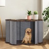image:imageMCombo 47 Wooden Dog Crate Furniture Cloud Shape End Table Pet Crate Solid Rubber Wood Indoor Cage for DogsPets SW84 BrownBrown