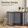 image:imageMCombo 47 Wooden Dog Crate Furniture Cloud Shape End Table Pet Crate Solid Rubber Wood Indoor Cage for DogsPets SW84 BrownBrown